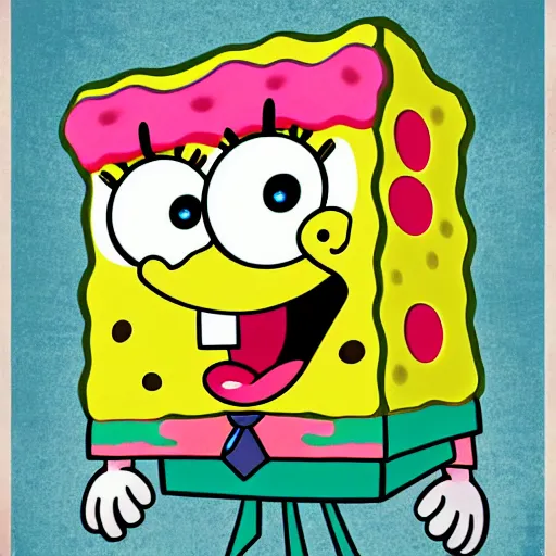 Prompt: spongebob in the style of h. r. geiger