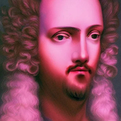 Prompt: baroque vaporwave portrait painting