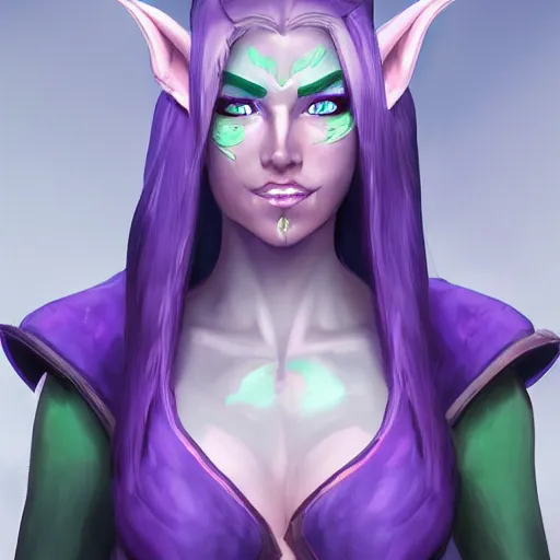 Prompt: Draenei hunter, world of warcraft, character concept, very detailed, trending on artstation, portrait