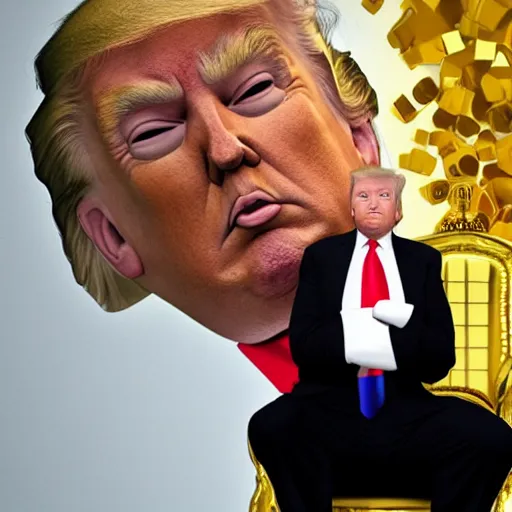 Prompt: donald trump sitting on a gold toilet looking upset, photorealistic