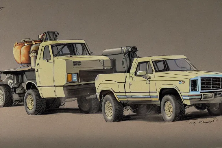 Image similar to 1980's cheverlot truck concept art, 4k