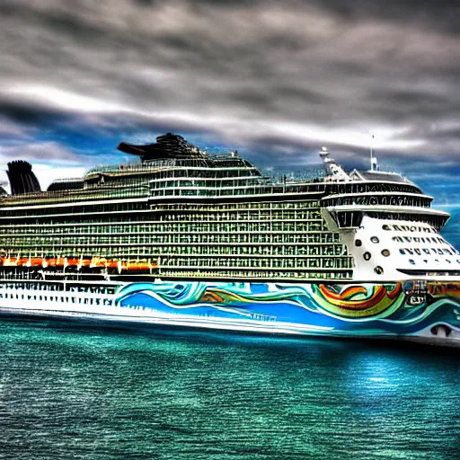 Image similar to olsen the norwegian cruise ship, realistic, hdr, hdd, clear image,