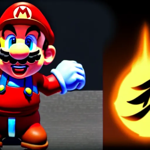 Image similar to super mario as a mortal kombat 1 1 fighter. fatality, brutality, finish him, unreal engine 5