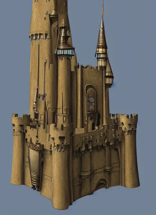 Image similar to steampunk castle by ralph mcquarrie and frank lloyd frank lloyd, trending on artstation