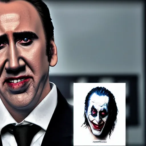 Image similar to nicolas cage as the joker