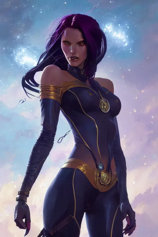 Prompt: aeon flux as starfire profile picture by Greg Rutkowski, matte painting, intricate, fantasy concept art, elegant, by Stanley Artgerm Lau, WLOP, golden ratio, thomas kindkade, alphonse mucha, loish, norman Rockwell,