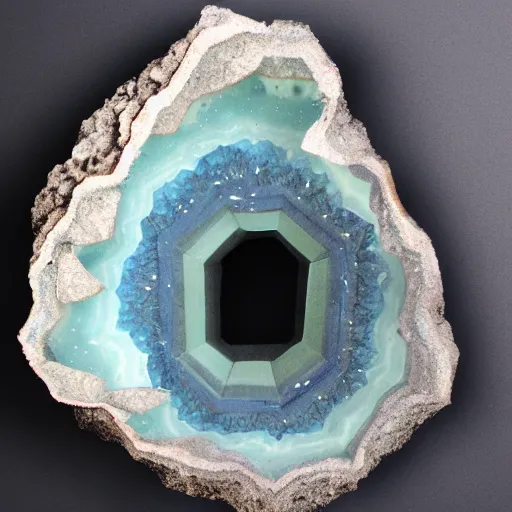 Image similar to space in a geode portal to space, detailed, featured, noneuclidian