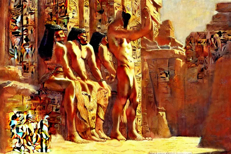 Image similar to ancient egypt, painting by gaston bussiere, craig mullins, j. c. leyendecker, tom of finland