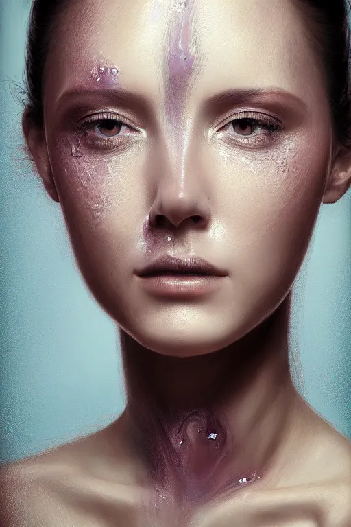 Prompt: portrait of a beautiful woman with reaction diffusion skin. high detail, by jarold Sng