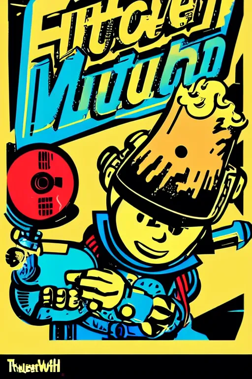 Image similar to fallout 7 6 retro futurist illustration art by butcher billy, sticker, colorful, illustration, highly detailed, simple, smooth and clean vector curves, no jagged lines, vector art, smooth andy warhol style