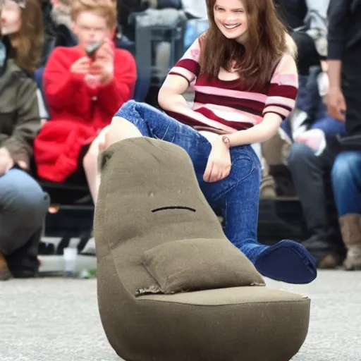 Image similar to daniel radcliffe as potato chair