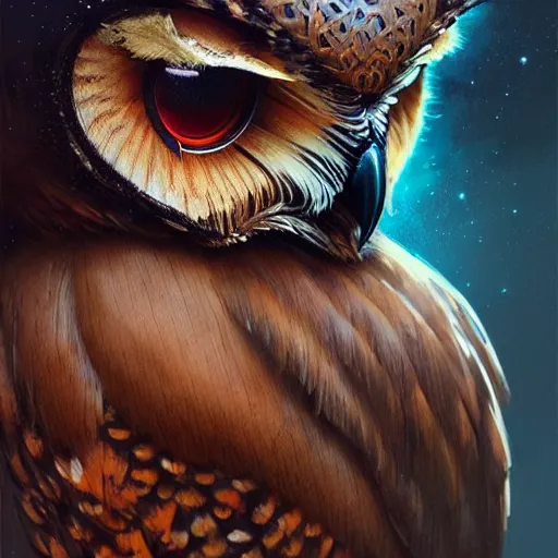 Prompt: a ultradetailed beautiful concept art of a an intricate wooden mask of an owl painted with beautiful colors, but the mask seems to hide some dark secret, concept art, sharp details, high resolution 4 k, by tom bagshaw, greg rutkowski, charli bowater and artgeem
