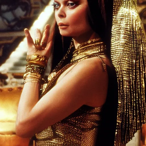 Image similar to ornella muti as cleopatra, 8 k resolution hyperdetailed photo realistic, extremely high quality and life like