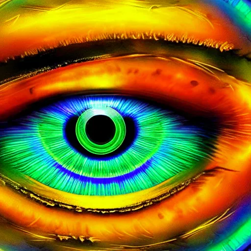 Prompt: cyberpunk neon colored blackhole mandala eye art