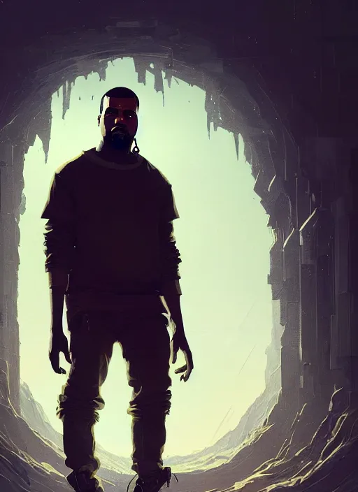 Image similar to highly detailed portrait kanye west standing pose in gta v stephen bliss unreal engine fantasy art by greg rutkowski loish rhads ferdinand knab makoto shinkai lois van baarle ilya kuvshinov rossdraws tom bagshaw global illumination radiant light detailed intricate environment