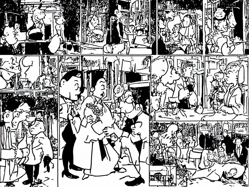 Image similar to Tin Tin gets married by Hergé