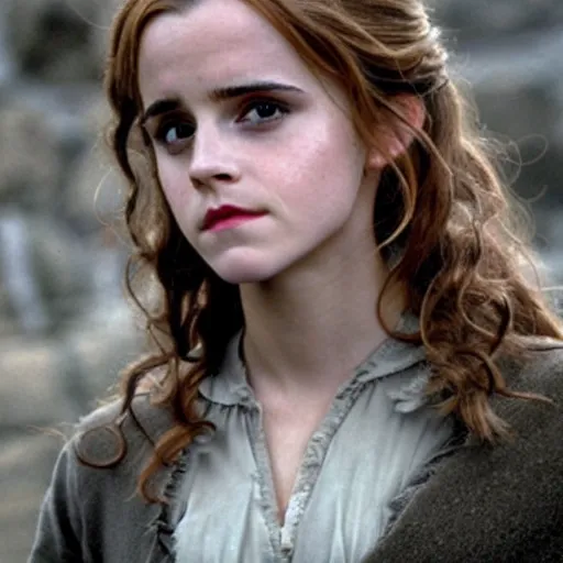 Prompt: emma watson as hermione granger in lord of the rings