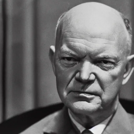 Prompt: Dwight Eisenhower drenched in sweat in a boxing match