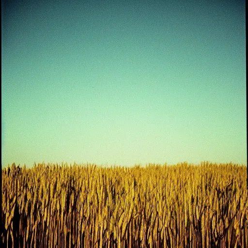 Image similar to photo, cornfield at night, 5 0 mm f / 1. 4, cinestill 8 0 0,