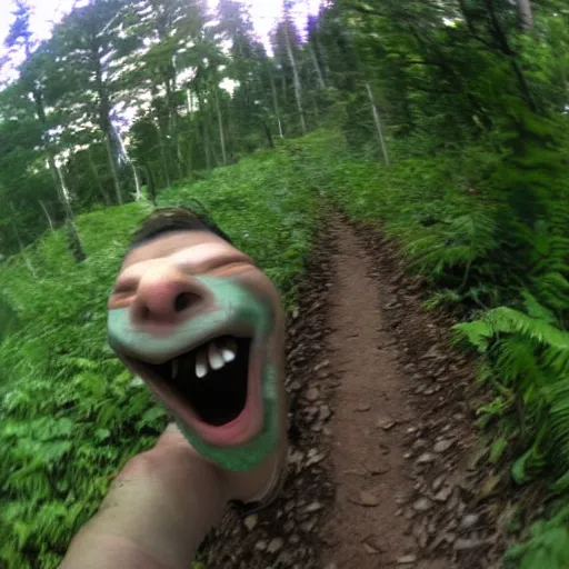 Image similar to trollface spotted on trail cam