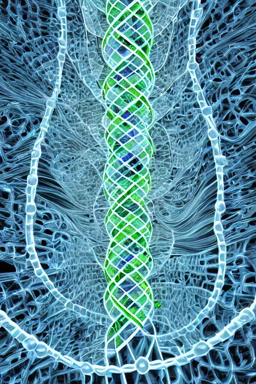 Image similar to dna helix, digital art