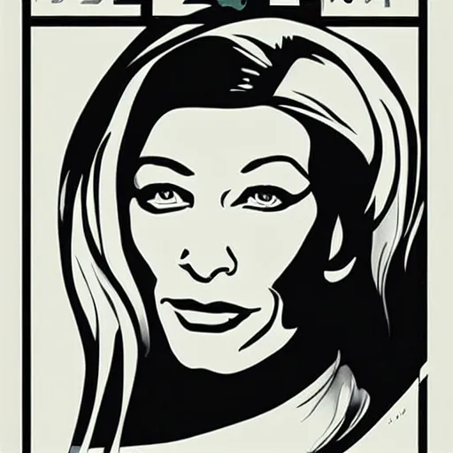 Prompt: Bauhaus poster of cate blanchett , by Saul Bass