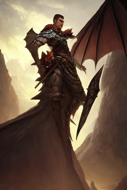 Image similar to dungeons and dragons evil dragon character full body side profile portrait, dramatic light, dungeon background, 2 0 0 mm focal length, painted by stanley lau, painted by greg rutkowski, painted by stanley artgerm, digital art, trending on artstation