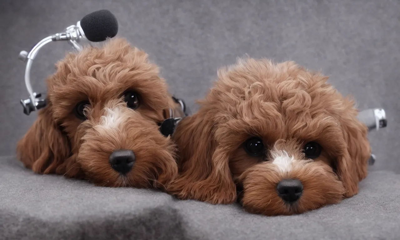 Prompt: totally realistic cavoodle dj 8 k /