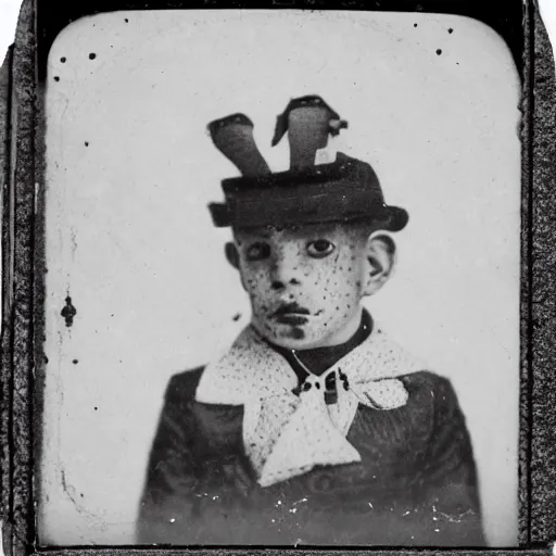 Prompt: tintype photo, jojo the dogfaces boy