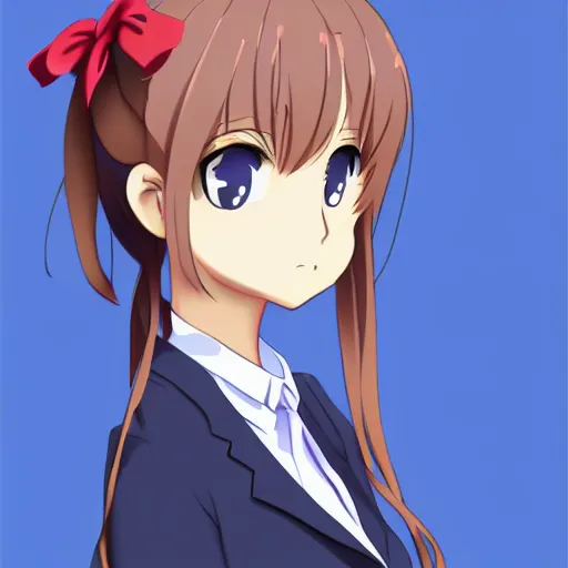 Image similar to character portrait of high school girl by kyoto animation, CLIP STUDIO, trending on pixiv