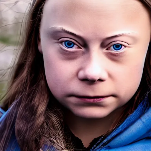 Image similar to closeup portrait of greta thunberg, depth of field, zeiss lens, detailed, symmetrical, centered, fashion photoshoot, by Annie Leibovitz and Steve McCurry, David Lazar, Jimmy Nelsson, Breathtaking, 8k resolution, extremely detailed, beautiful, establishing shot, artistic, hyperrealistic, beautiful face, octane render