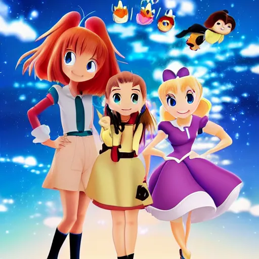 Image similar to anime girl disney pixar movie style