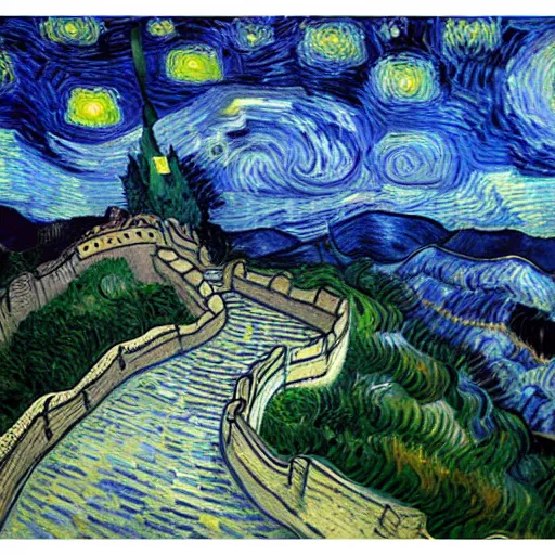 Image similar to Great Wall, by Van Gogh