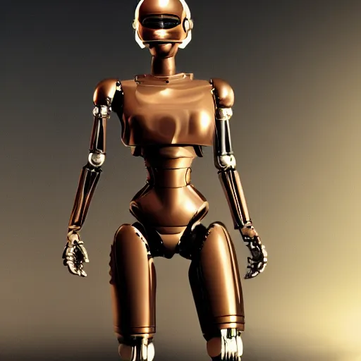 Prompt: Masterpiece full body portrait of a beautiful nude female robocop, in a surreal dream landscape, cinematic lighting, 8k