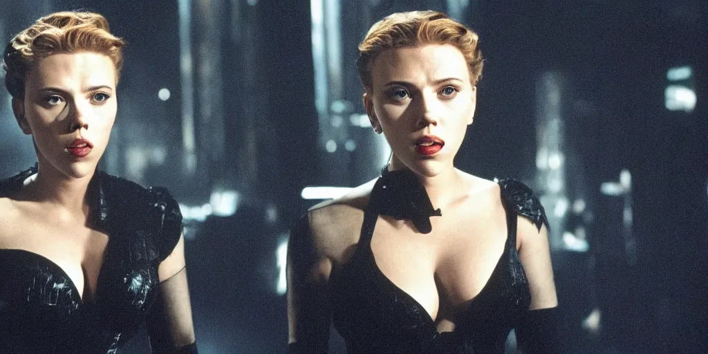 Image similar to Scarlett Johansson in a scene from the movie Dark City