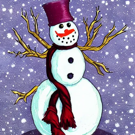 Prompt: groot as a snowman,