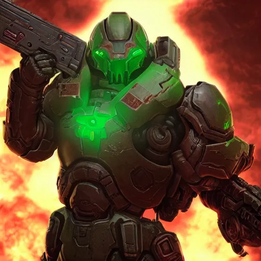 Image similar to doom slayer from doom eternal, photography