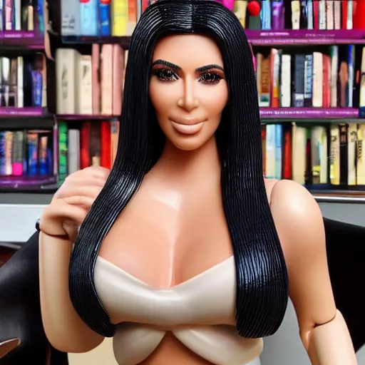 Image similar to kim kardashian as a toy figure.