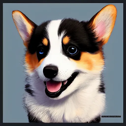 Prompt: cute adorable sweet happy corgi puppy, extremely detailed digital illustration, hyperrealistic, very lifelike, greg rutkowski, artgerm, simon stalenhag, trending on artstation, 8 k