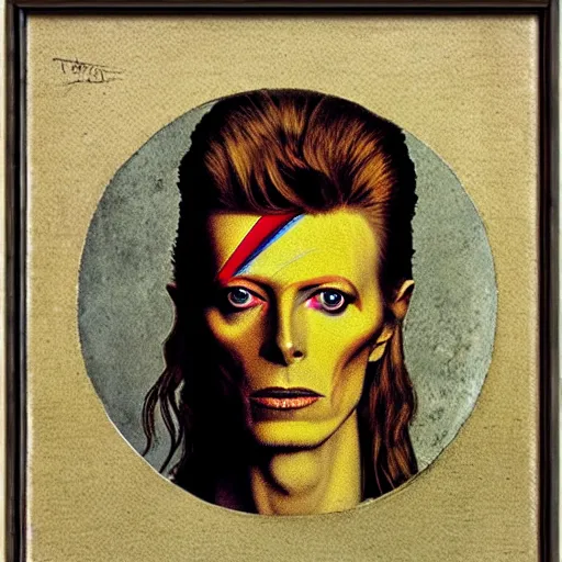 Prompt: david bowie painted by leonardo da vinci