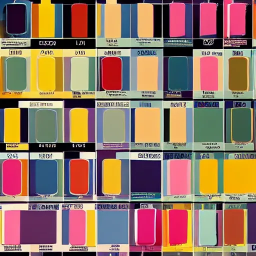 Image similar to color palate used by wes anderson in his films