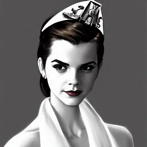 Image similar to A combination of Victoria Justice's and Grace Kelly's and Emma Watson's appearances as a WW2 soldier, full body portrait, western, D&D, fantasy, intricate, elegant, highly detailed, digital painting, artstation, concept art, matte, sharp focus, illustration, art by Artgerm and Greg Rutkowski and Alphonse Mucha