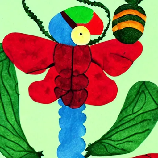 Image similar to a breakup, very sad, style of the hungry caterpillar