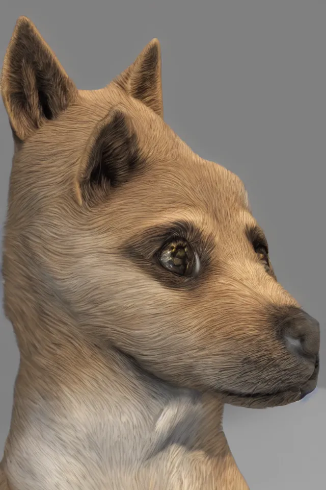 Image similar to a portrait of the doge meme, hyperrealistic, rtx, studio lighting, ray tracing, global illumination, highly detailed, octane render, rendered in unreal engine 5, studio quality, shot through a canon ef 7 0 - 3 0 0 mm f / 4 - 5. 6