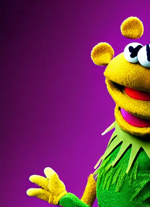 Image similar to studio portrait still of muppet!!!!! captain america in avengers infinity war!!!!!! as a muppet muppet as a muppet, 8 k, studio lighting, key light,