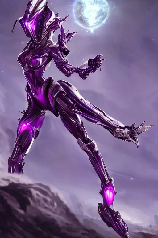 Prompt: galactic hyperdetailed elegant beautiful stunning giantess anthropomorphic mecha sexy female warframe goddess, sharp spines, sharp metal ears, smooth purple eyes, smooth fuschia skin, silver armor, bigger than galaxy, epic proportions, epic scale, epic size, warframe destiny fanart, furry, dragon art, goddess art, giantess art, octane render