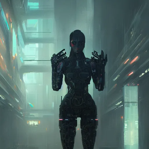 Prompt: evil artificial intelligence, cyberspace, cyberpunk, neuromancer, painted by greg rutkowski, painted by igor kieryluk, digital art, trending on artstation