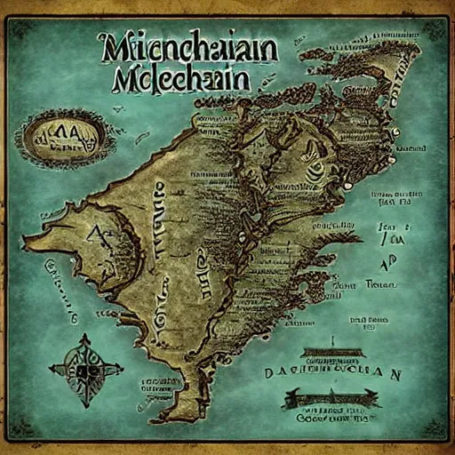 Image similar to map of michigan in middle earth