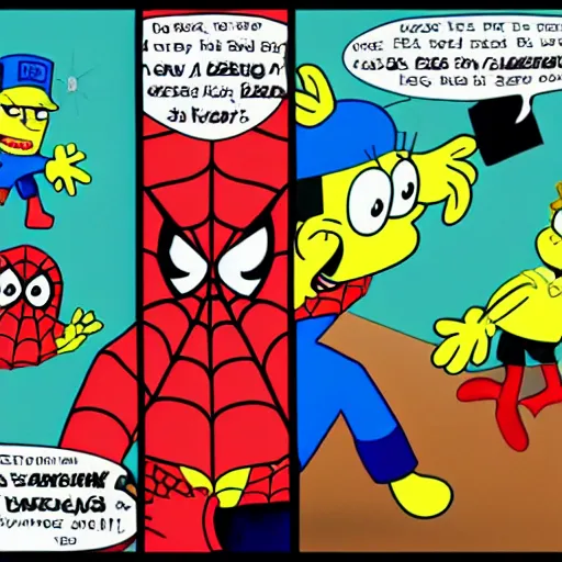 Prompt: sponge bob as spiderman