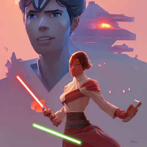 Image similar to hero world star wars 1 9 7 7, behance hd by jesper ejsing, by rhads, makoto shinkai and lois van baarle, ilya kuvshinov, rossdraws global illumination